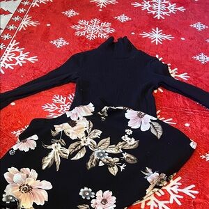 Floral Black Kids Matching Set